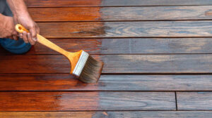 staining a deck