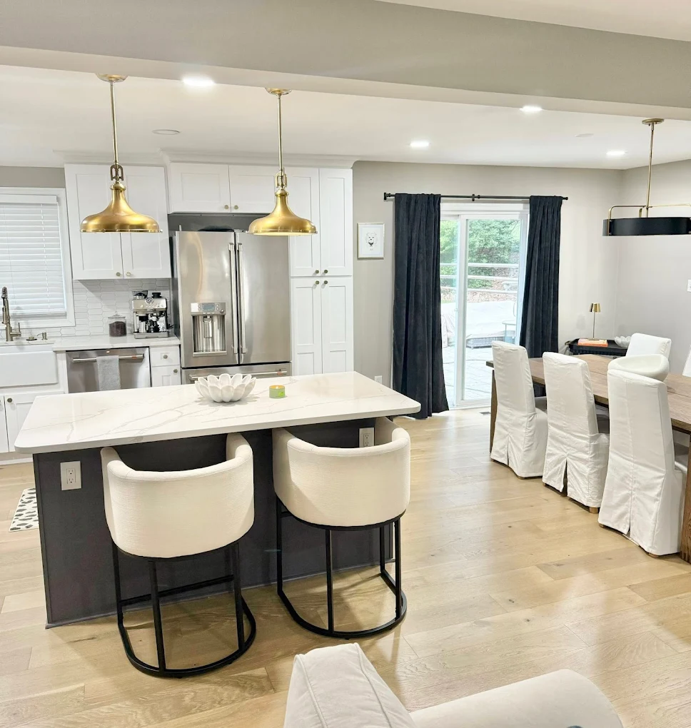 professional kitchen and dining area paint application